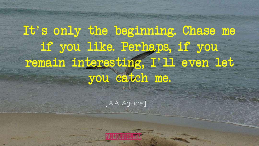 A.A. Aguirre Quotes: It's only the beginning. Chase