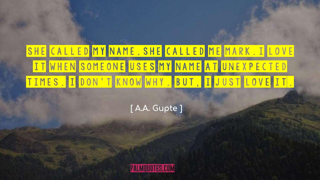A.A. Gupte Quotes: She called my name.<br />She