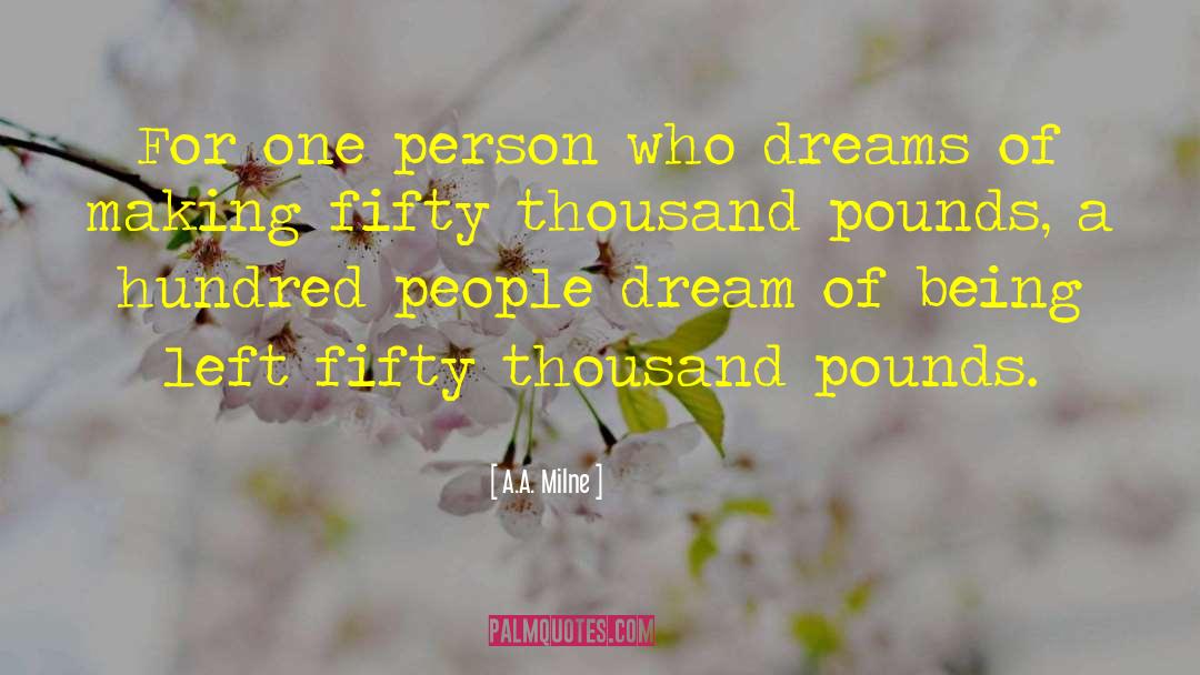 A.A. Milne Quotes: For one person who dreams