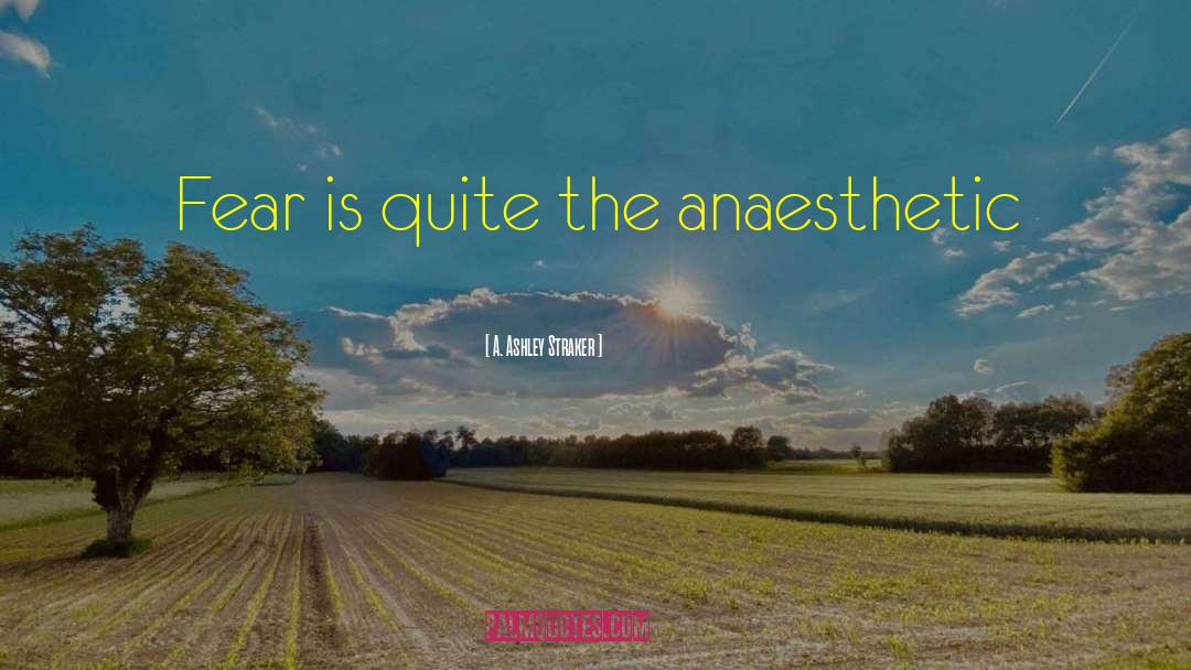 A. Ashley Straker Quotes: Fear is quite the anaesthetic