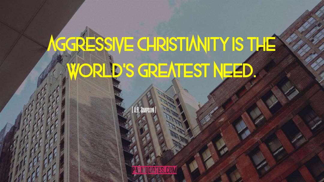 A.B. Simpson Quotes: Aggressive Christianity is the world's