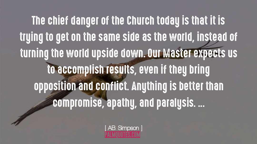 A.B. Simpson Quotes: The chief danger of the