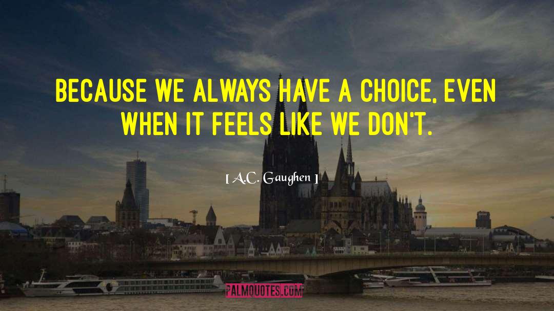 A.C. Gaughen Quotes: Because we always have a