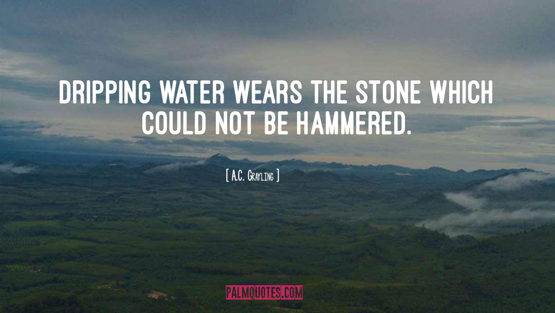 A.C. Grayling Quotes: Dripping water wears the stone