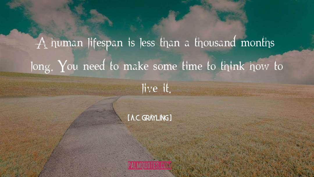 A.C. Grayling Quotes: A human lifespan is less
