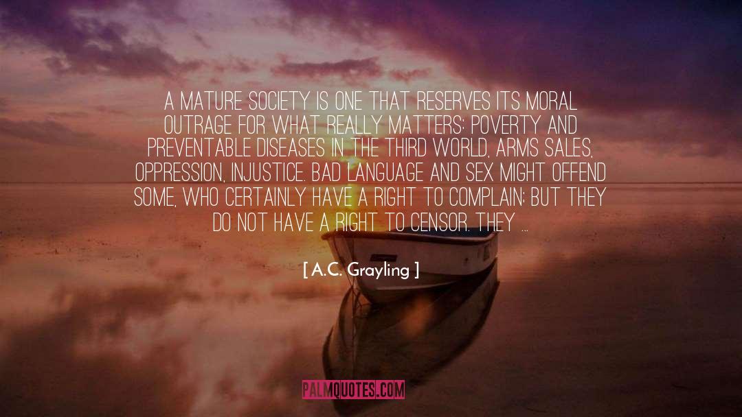 A.C. Grayling Quotes: A mature society is one
