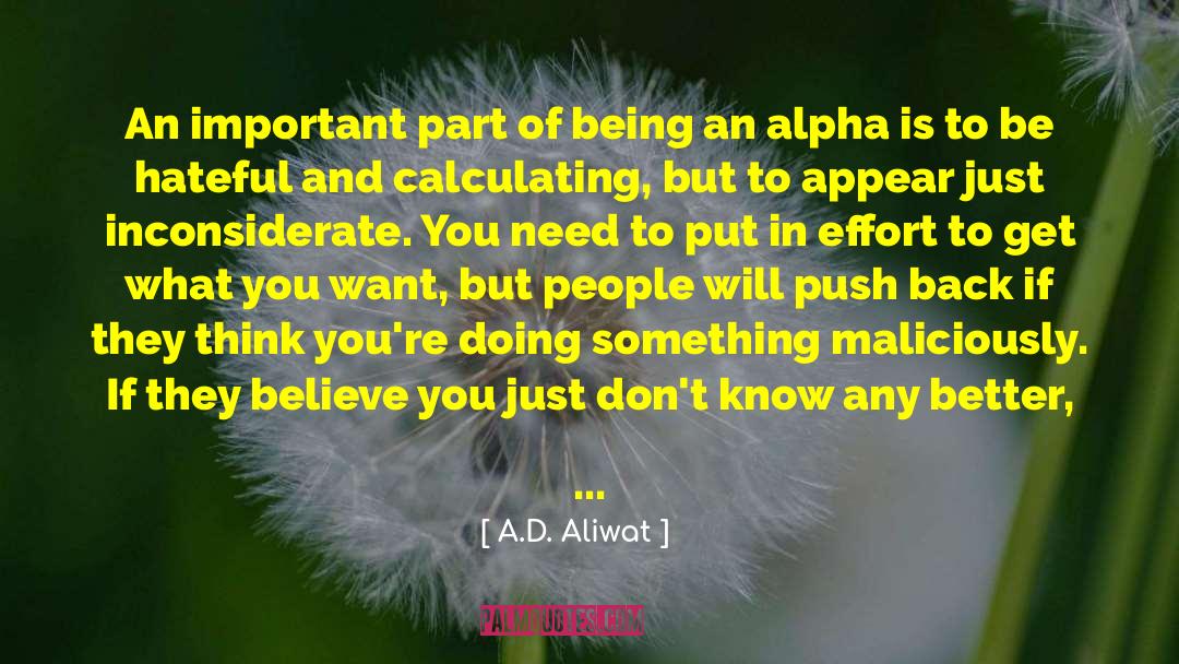 A.D. Aliwat Quotes: An important part of being