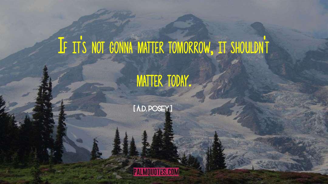 A.D. Posey Quotes: If it's not gonna matter