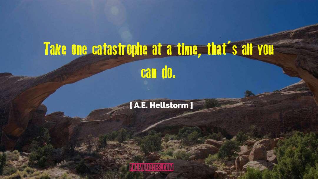 A.E. Hellstorm Quotes: Take one catastrophe at a