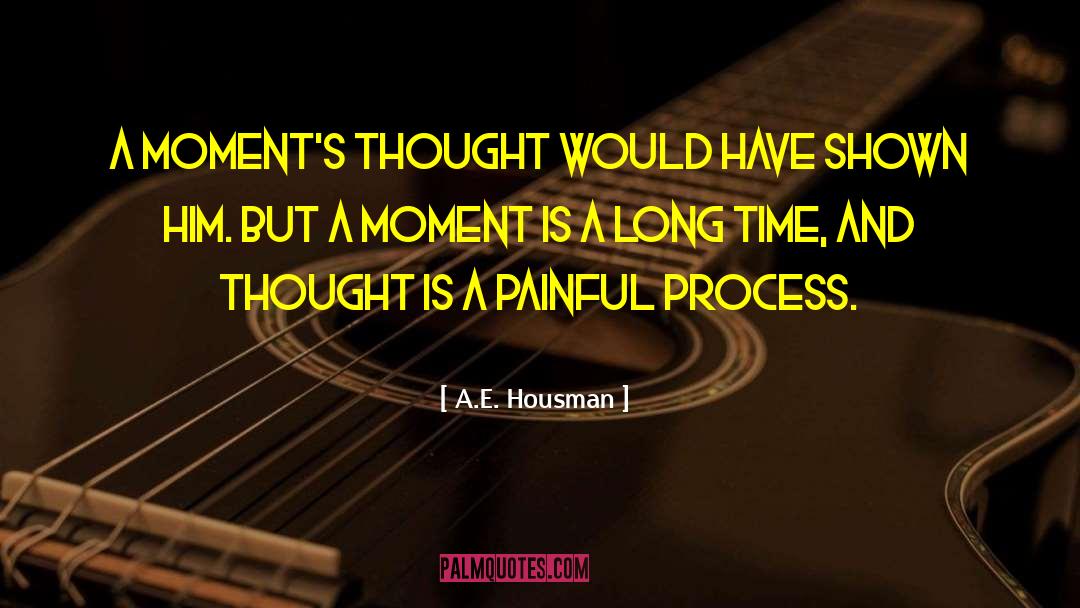 A.E. Housman Quotes: A moment's thought would have