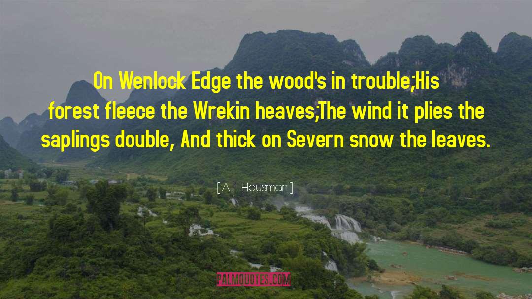 A.E. Housman Quotes: On Wenlock Edge the wood's