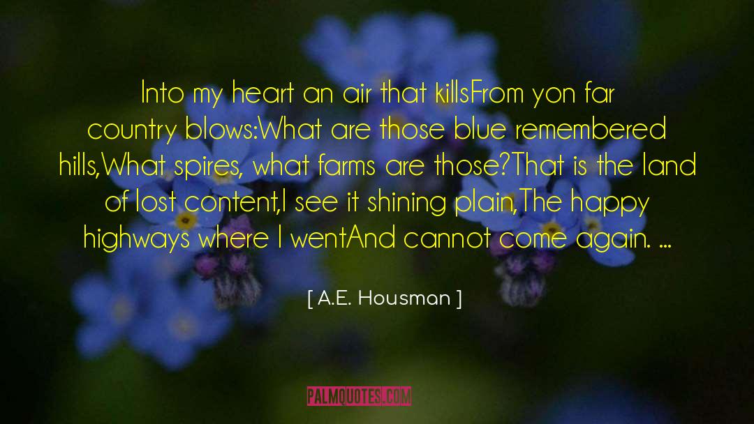 A.E. Housman Quotes: Into my heart an air