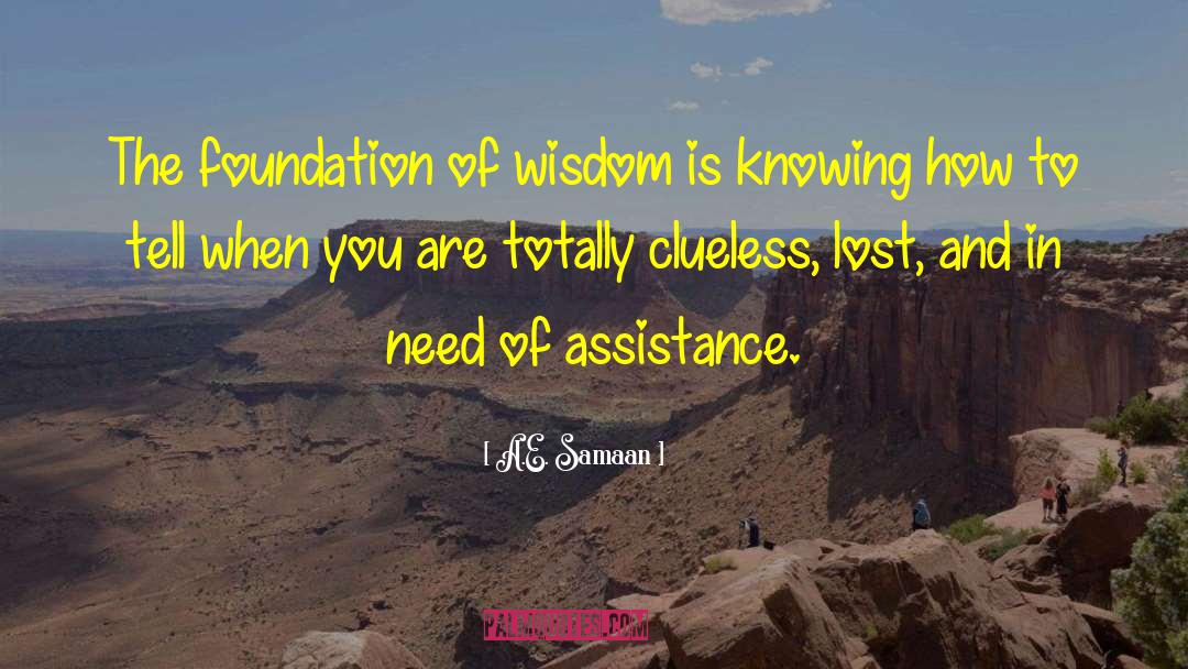 A.E. Samaan Quotes: The foundation of wisdom is