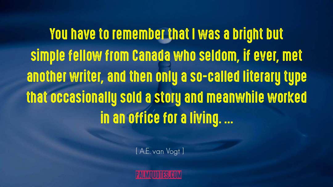 A.E. Van Vogt Quotes: You have to remember that