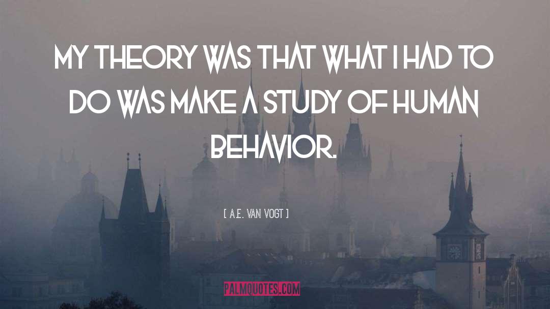 A.E. Van Vogt Quotes: My theory was that what