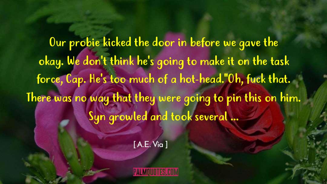 A.E. Via Quotes: Our probie kicked the door