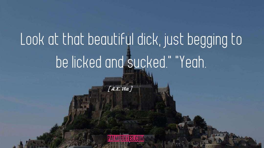 A.E. Via Quotes: Look at that beautiful dick,