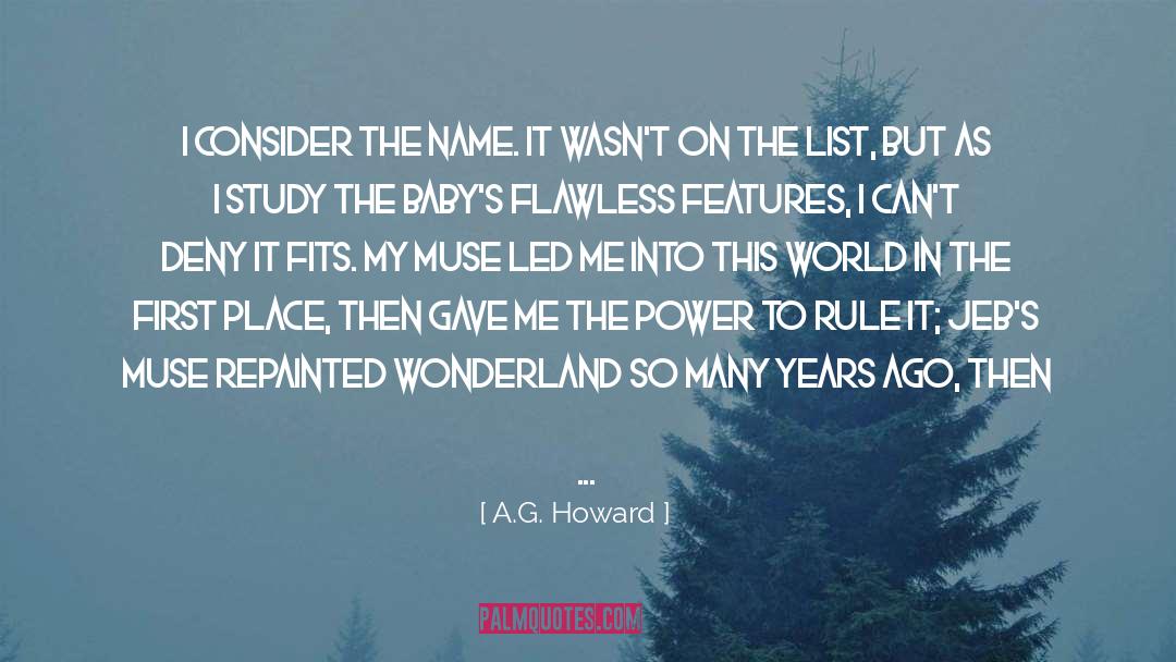 A.G. Howard Quotes: I consider the name. It