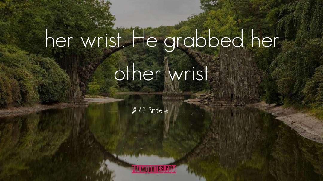 A.G. Riddle Quotes: her wrist. He grabbed her