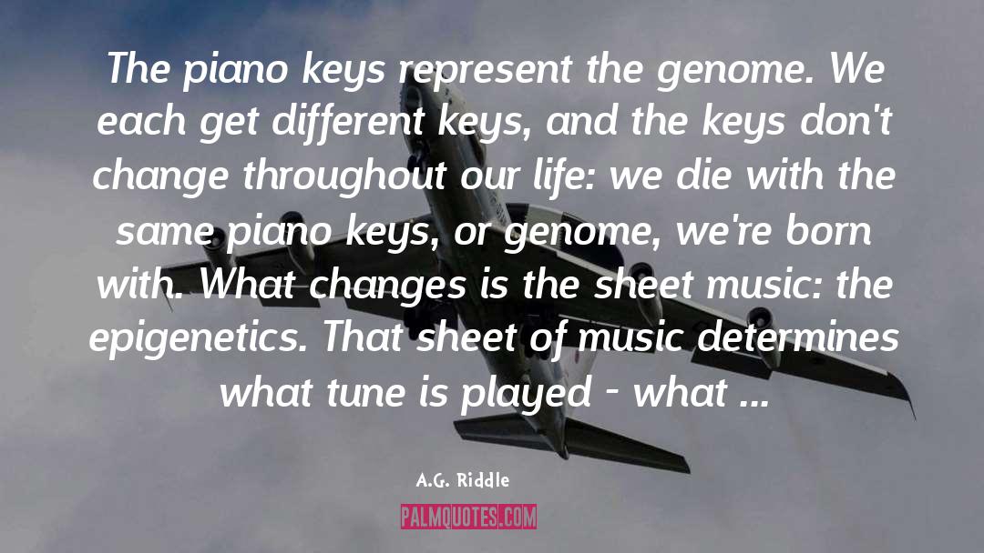 A.G. Riddle Quotes: The piano keys represent the