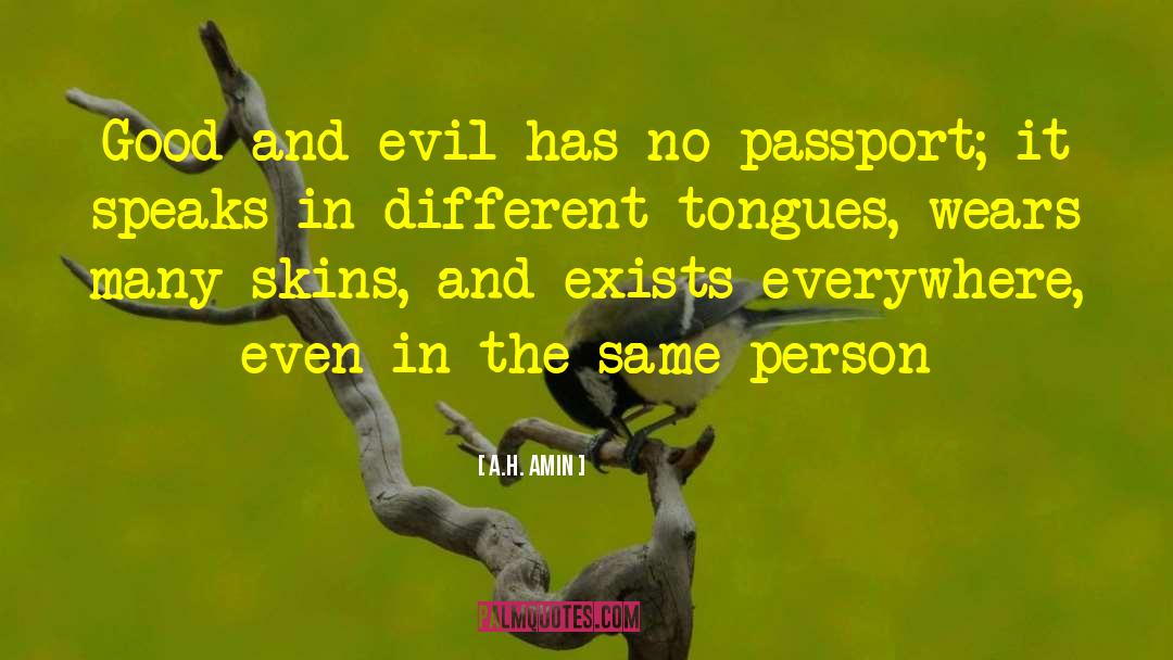 A.H. Amin Quotes: Good and evil has no