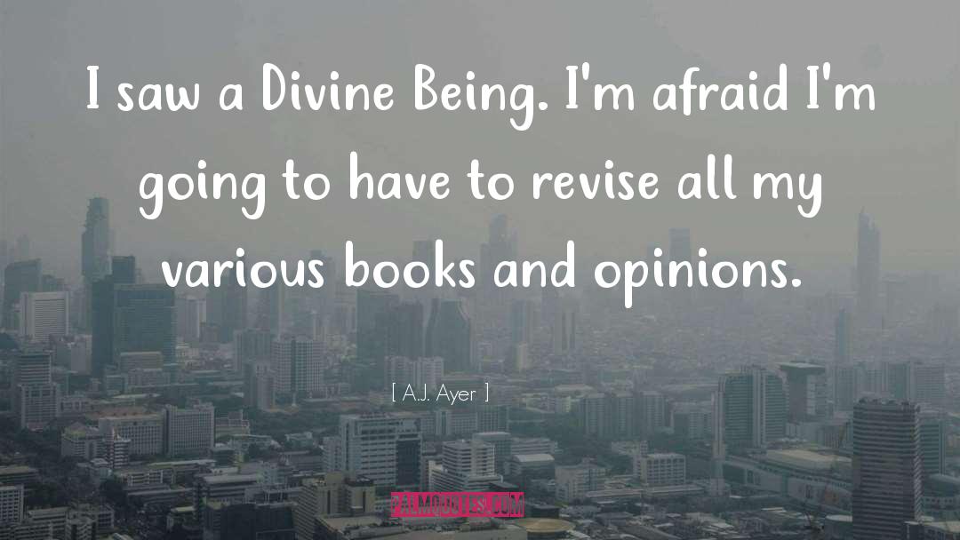 A.J. Ayer Quotes: I saw a Divine Being.