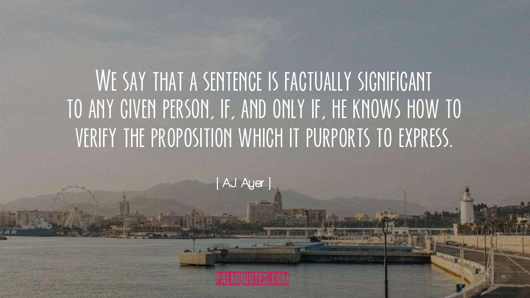 A.J. Ayer Quotes: We say that a sentence