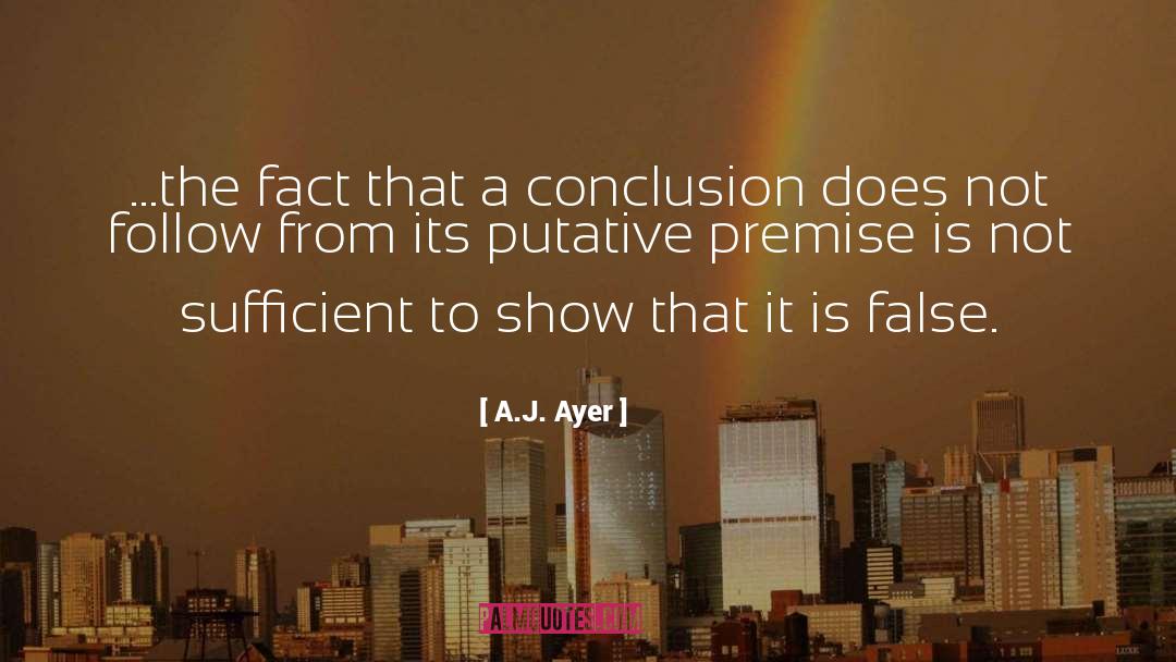 A.J. Ayer Quotes: ...the fact that a conclusion