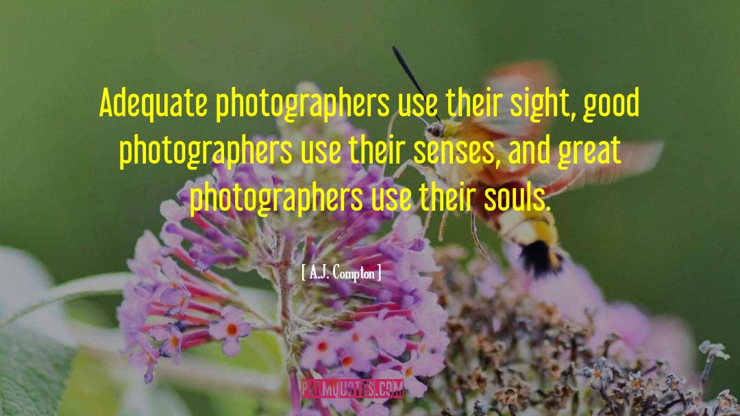 A.J. Compton Quotes: Adequate photographers use their sight,