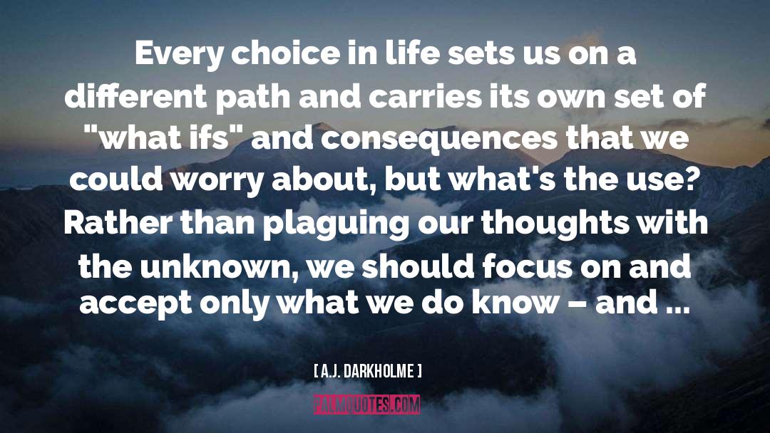A.J. Darkholme Quotes: Every choice in life sets