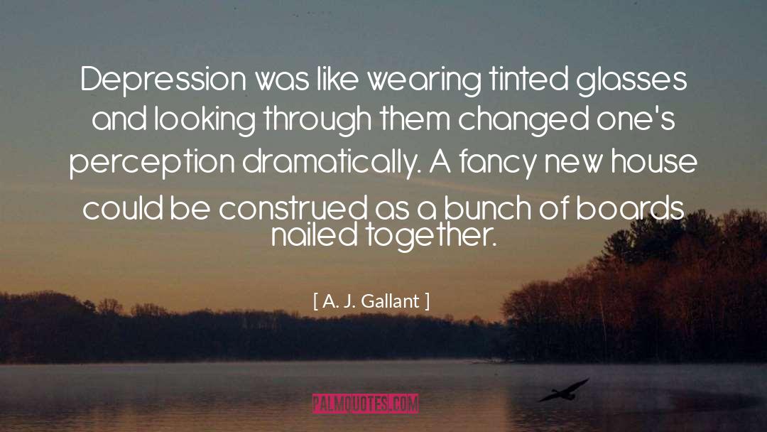 A. J. Gallant Quotes: Depression was like wearing tinted