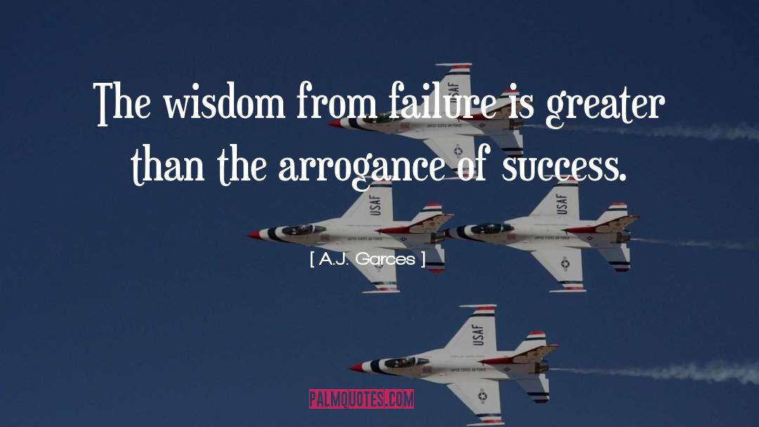 A.J. Garces Quotes: The wisdom from failure is