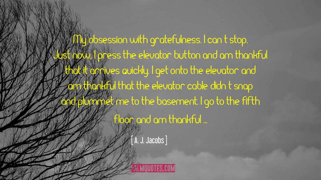 A. J. Jacobs Quotes: My obsession with gratefulness. I