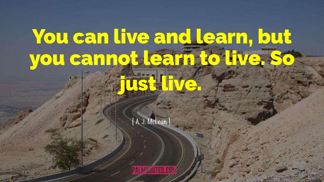 A. J. McLean Quotes: You can live and learn,