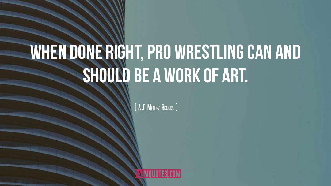 A.J. Mendez Brooks Quotes: When done right, pro wrestling