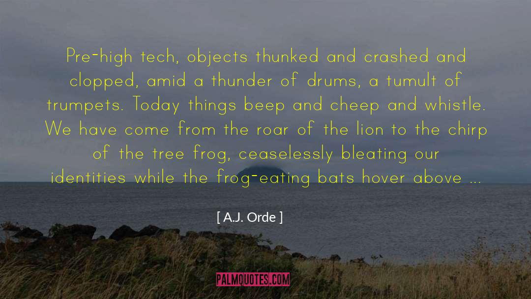A.J. Orde Quotes: Pre-high tech, objects thunked and
