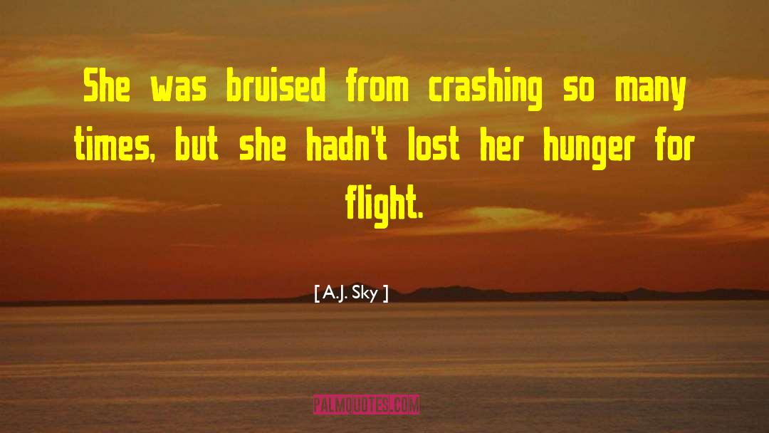 A.J. Sky Quotes: She was bruised from crashing