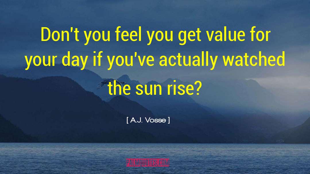 A.J. Vosse Quotes: Don't you feel you get