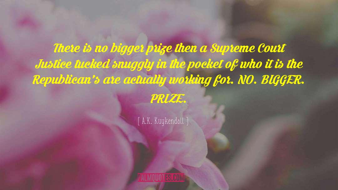 A.K. Kuykendall Quotes: There is no bigger prize