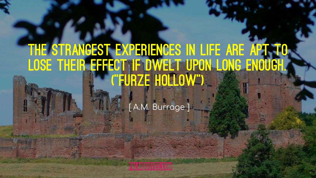 A.M. Burrage Quotes: The strangest experiences in life