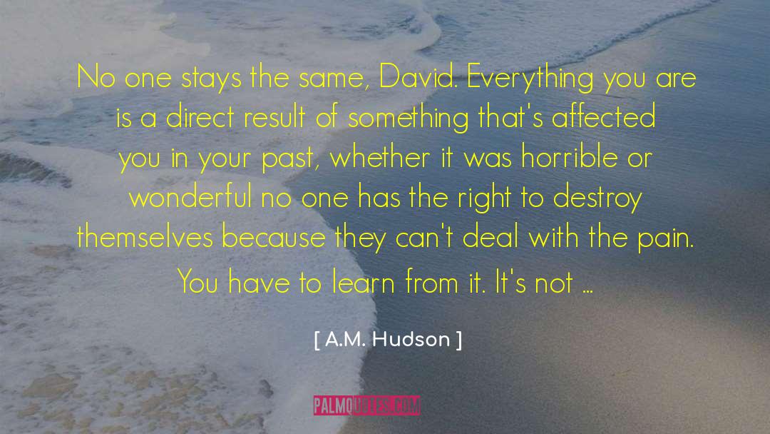 A.M. Hudson Quotes: No one stays the same,