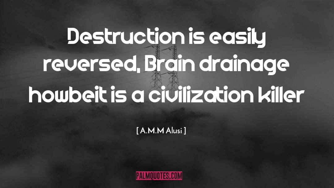 A.M.M Alusi Quotes: Destruction is easily reversed, Brain