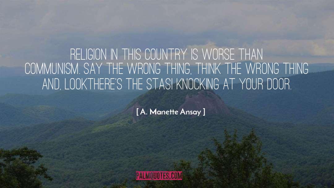 A. Manette Ansay Quotes: Religion in this country is
