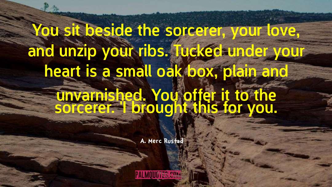 A. Merc Rustad Quotes: You sit beside the sorcerer,