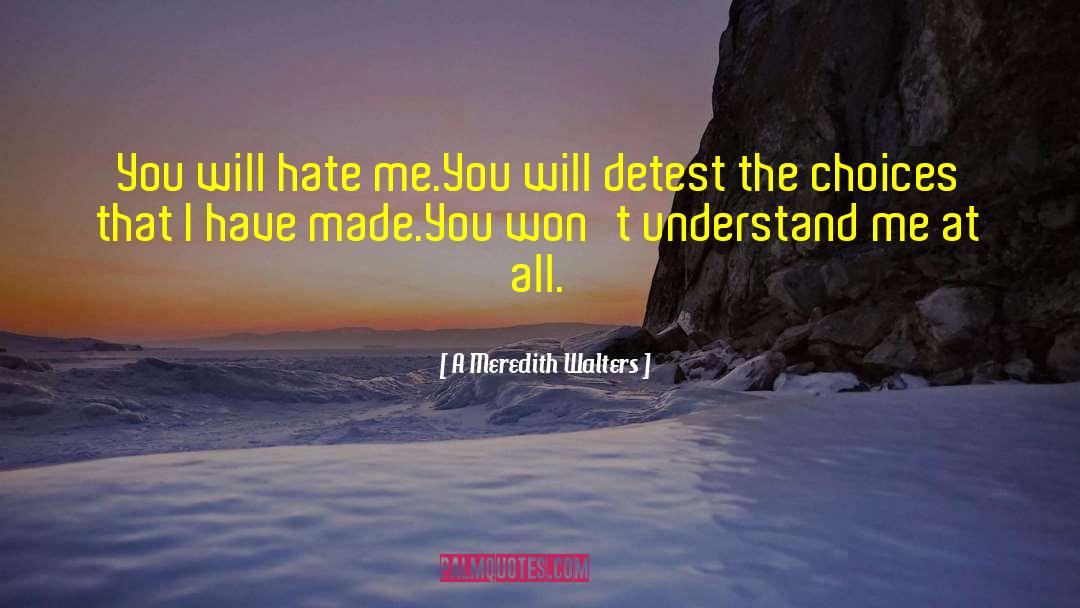 A Meredith Walters Quotes: You will hate me.<br>You will