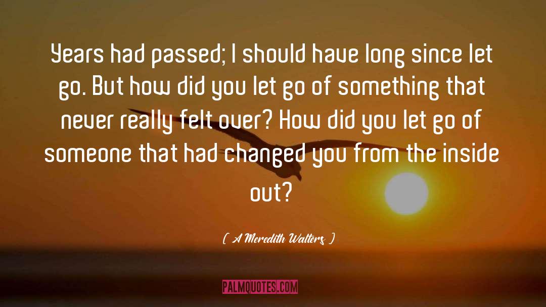 A Meredith Walters Quotes: Years had passed; I should