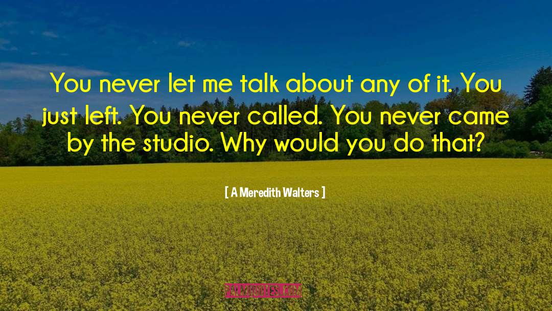 A Meredith Walters Quotes: You never let me talk