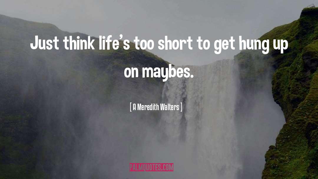 A Meredith Walters Quotes: Just think life's too short