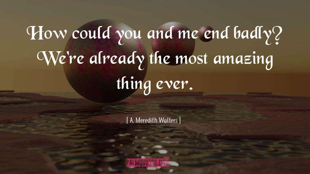 A Meredith Walters Quotes: How could you and me