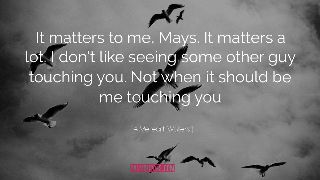A Meredith Walters Quotes: It matters to me, Mays.